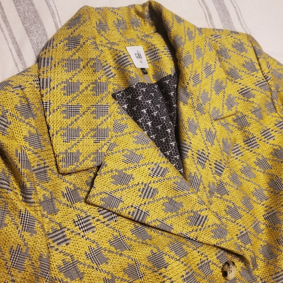 CAbi Yellow and Gray Plaid Blazer - Picture 7 of 13